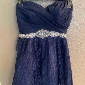 Strapless Navy Blue My Michelle Dress